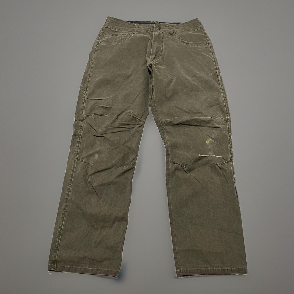 Kuhl Revolvr Mens Green Lightweight Hiking Utility Pants Distressed 32x30